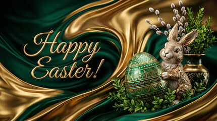 Symbolika świąt Wielkanocnych zawarta w pisankach, gałązkach bukszpanu, baziach i kr&oacute;liczku wielkanocnym.  