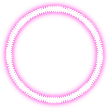 Pink neon circular frame