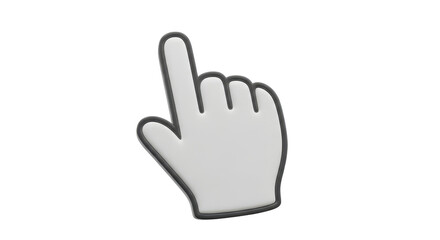 Obraz premium 3d Click pointer cursor hand icon on white background 3d illustration