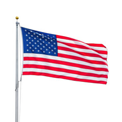 The american flag waving on a pole