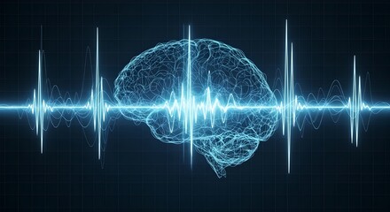 Dynamic visualization of the human brain's electrical activity, illustrating cognitive functions, thought processes, and the powerful essence of intelligence and neuroscience