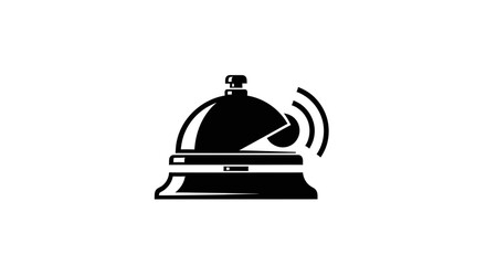 Obraz premium Vintage Hotel Bell Icon, Vintage Service Bell, Ring for Service Concept
