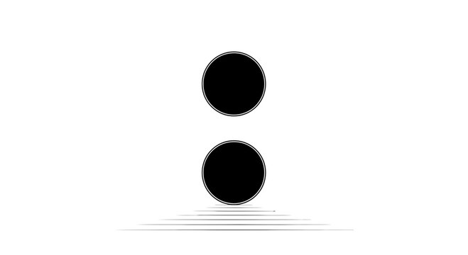 Minimalist Black Dots Symbolizing Division or Separation on White Background