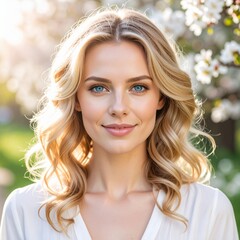 Fototapeta premium Nordische Schönheit im Frühling – Natürliches Portrait