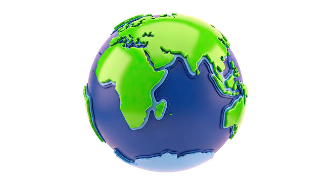 Stylized 3D Earth Globe