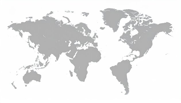 World map outline in light grey on a white background