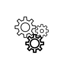 Obraz premium Gear wheels icon. Gear ico white and black with transparent background, cog wheel icon 