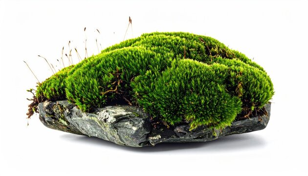 Moss covered rock; thin stalks visible