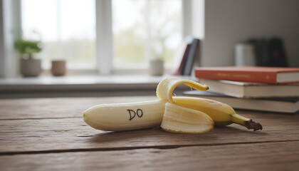 Creative Inspiration Still Life with Fruit and Business Action Metaphor