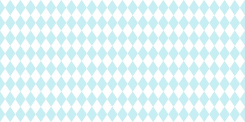 Light blue and white diamond pattern background. Seamless argyle geometric lozenge shapes for wrapping paper, fabric, and digital backdrops. Elegant pastel harlequin design.
