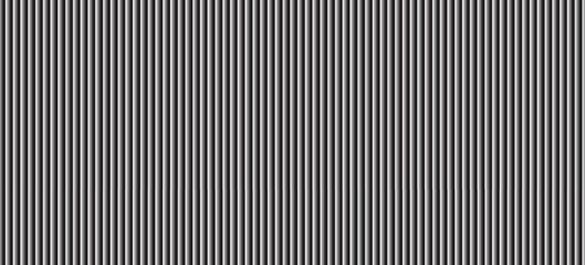 Fototapeta premium Narrow black-white vertical lines. Symmetric geometric ornament. Striped seamless pattern, abstract wallpaper. Digital paper for textile print, page fill. Vector