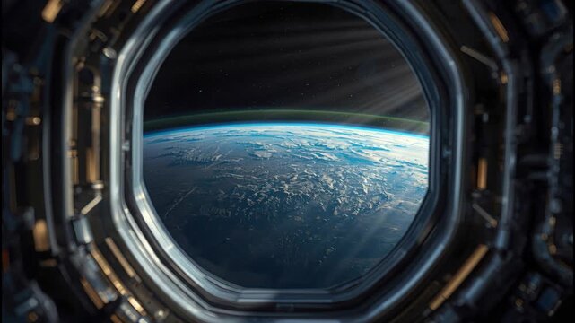 Space earth planet atmosphere cloud curvature serene orbital horizon viewed through spacecraft