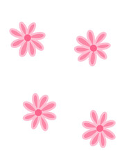 Fototapeta premium pink flowers on transparent background, pink flowers pattern cute sakura cherry blossoms flower pattern