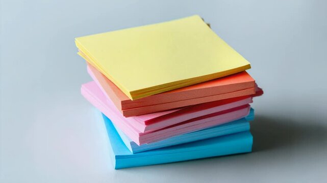 Stack of sticky notes with crisp paper edges