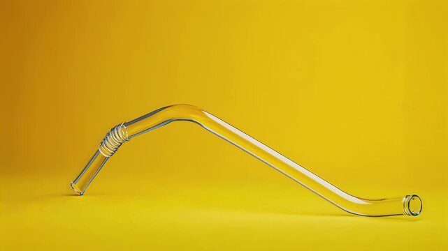 Drinking straw with a slight bend and smooth surface