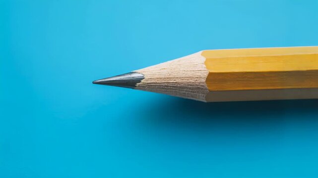 Carpenter pencil with a flat wooden body and sharpened tip