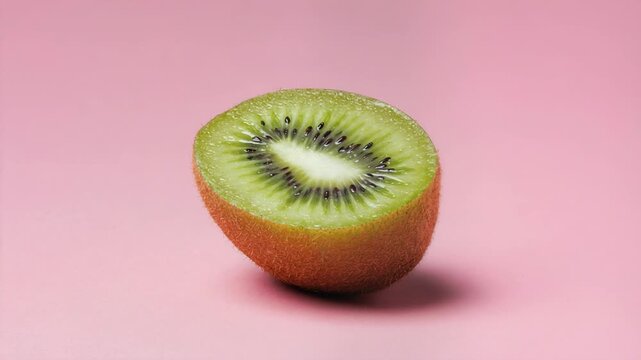 Kiwi fruit with fuzzy brown skin and oval shape