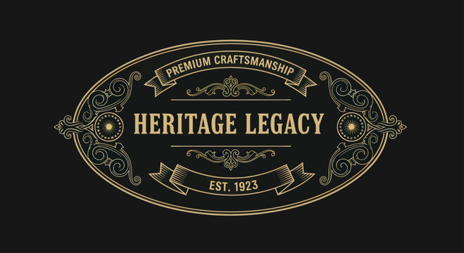 Elegant Heritage Legacy Emblem with Premium Craftsmanship and Established Date.