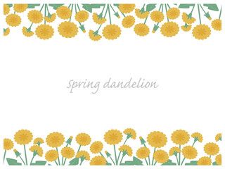Yellow golden dandelion floral frame vector © みつば 328