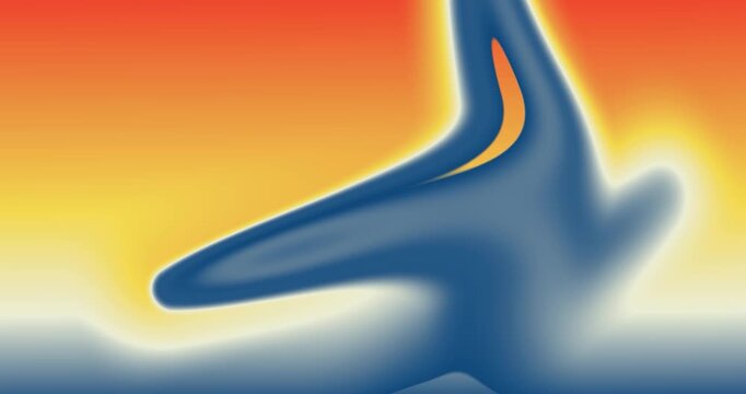 Liquid Wave with Abstract Gradient. Motion Abstract Background. Gradient in Motion with Many Colors. Flow of Abstract Liquid Waves, Lines, Curves. Orange, Yellow Blue, White, Colorful Background - 4K