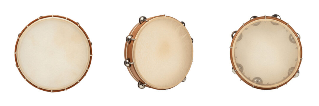 Duff isolated on white background, Indian frame drum, डफ, Sufi folk percussion instrument, devotional rhythm vadya India, Bharatiya lok sangeet studio cutout high resolution image