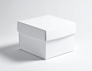 Fototapeta premium Minimal White Packaging Box Mockup with Soft Shadow