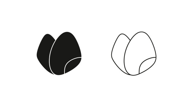 Minimalist twin vesicle illustrations in black and white colors Vector