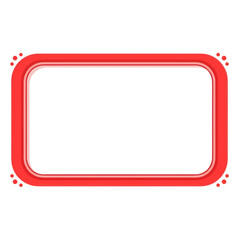 Blank Red Rounded Rectangle Frame with Small Dots on White Background