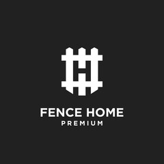 Fototapeta premium Minimalist Fence and Letter H Logo Icon for Home or Property Business