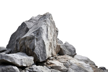 Jagged Grey Rock Formation Against Black Background Isolated stone granite