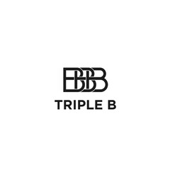 Triple B Monogram Logo Design with Intertwined Letters on White Background, Modern and Minimalist Brand Identity Concept
