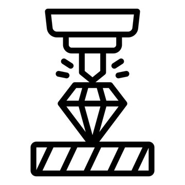 hardness outline icon. diamond indenter tip. surface resistance. material test