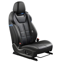 Modern car seat detail isolated on transparent background