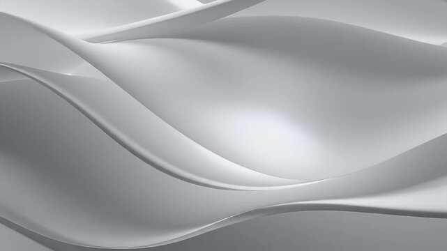 Abstract flowing silver waves background with soft lighting and smooth texture.