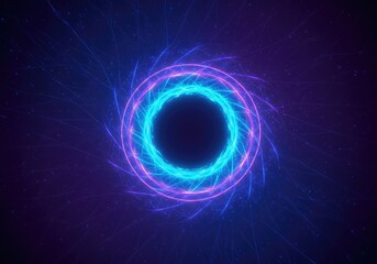 Obraz premium Deep blue and purple digital vortex background creating a powerful sense of total immersion and infinite virtual depth for digital projects, purple, space, backdrop