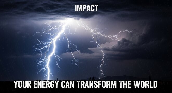 Powerful lightning strikes illuminate dark storm clouds