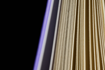 Macro View of Open Book Pages with Selective Focus