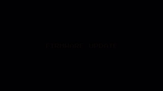 8-bit Pixel Art Firmware Update Text Animation on Dark Background, Vintage Arcade Computer Retro Game Style Graphic 4k video animation seamless loop