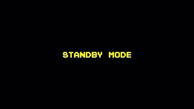 8-Bit Retro Game "STANDBY MODE" Pixel Art Text Animation, Vintage Arcade Computer Dark Background 4K 4k video animation seamless loop