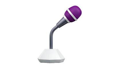 3D Rendered Purple Microphone on a Stand