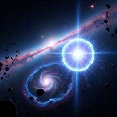 Obraz premium Whisk of Glowing Galaxy and Universe System in Space
