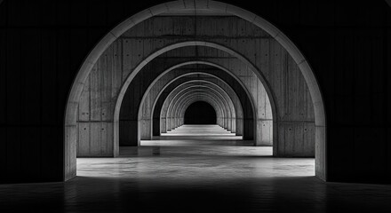 Fototapeta premium Tunnel Vision A Series of Arches in Monochrome