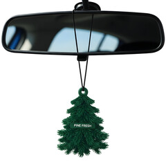 Pine tree car air freshener isolated on transparent background