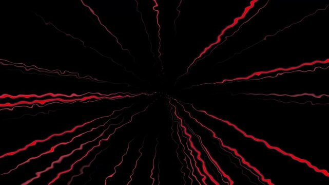 Radial red lightning animation on black background