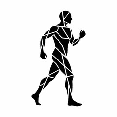 Geometric Silhouette of Running Man.