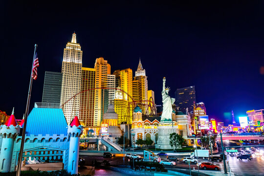 New York New York MGM District Night Las Vegas