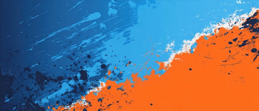 Vibrant royal blue and orange grunge textures designed for poster and web banners, perfect for extreme sports, sportswear, racing, cycling, football, motocross themes.