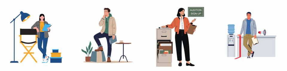 Creative Industry Professionals: Audition Sign-Up, Casting, and Production Roles Illustrated