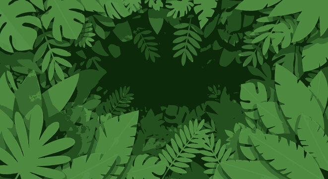 Collection of Various Green Leaves and Foliage.