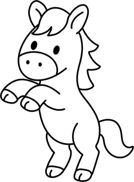 Cute Horse Character Cartoon Animal Illustration